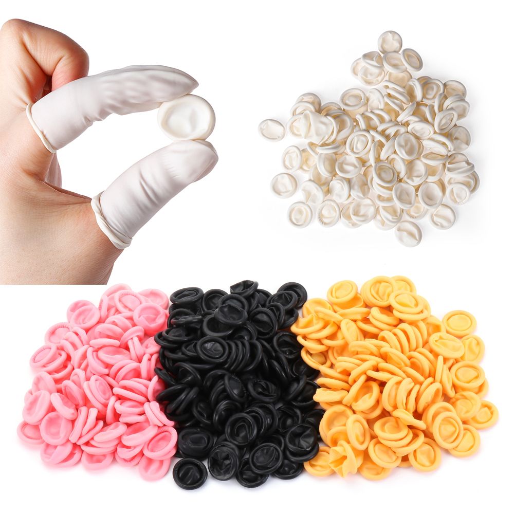 Latex Disposable Glove - 100個入り/300個入り、滑り止め加工の使い捨てラテックス製ゴム手袋、指先保護手袋、指カバー、指用保護具
