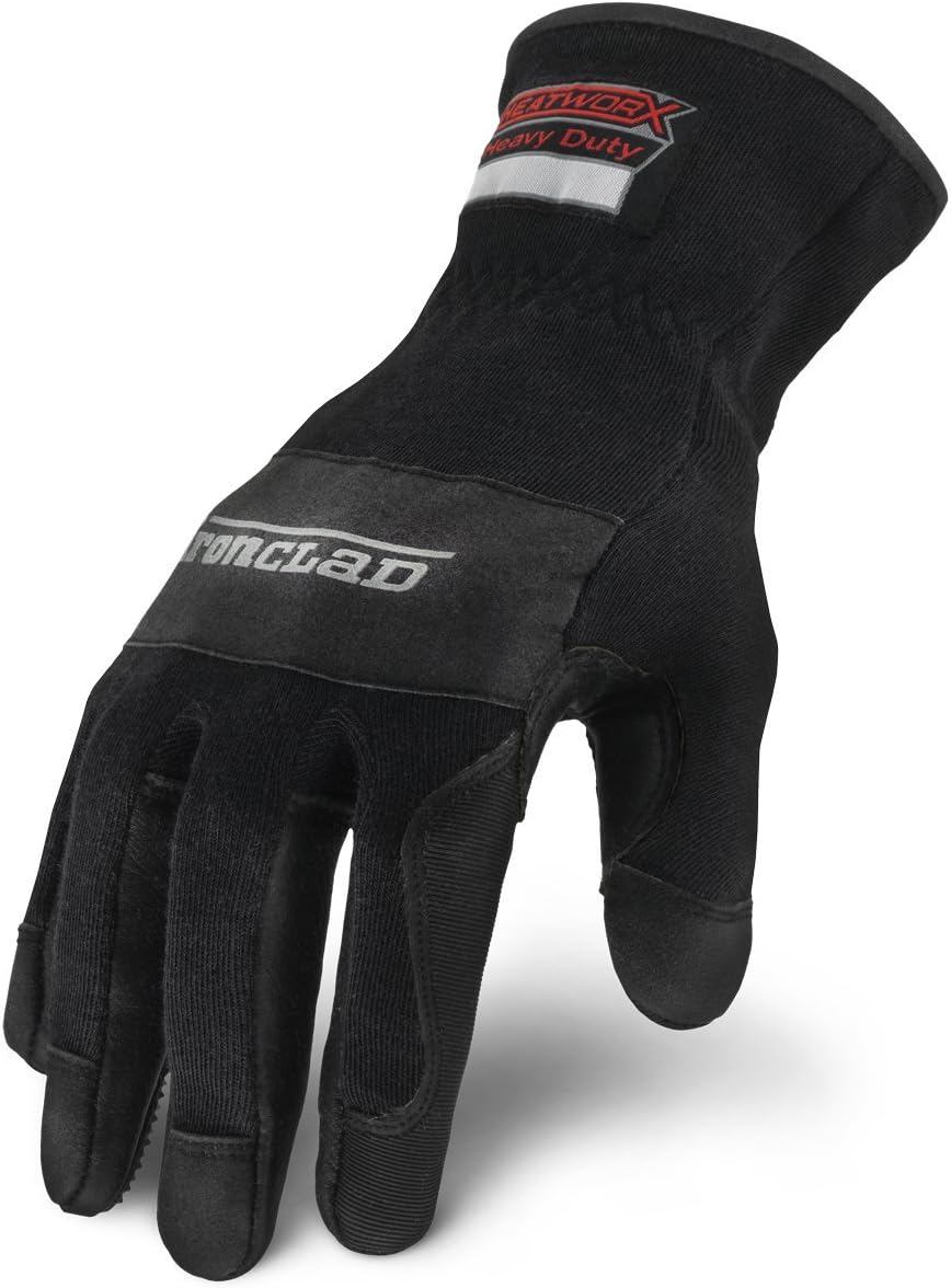 Heat Resistant Glove - 耐熱性の高い作業用手袋、シリコン製の掌部分、最高使用温度600度まで対応。 ° F（315） ° C、アラミド繊維製の裏地と外装、1組、黒