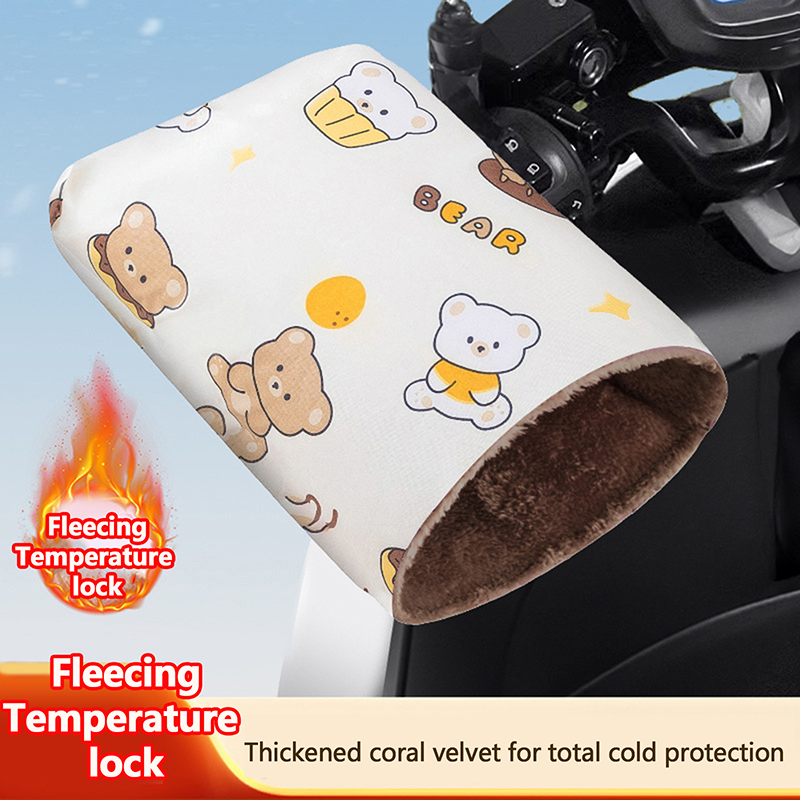 Heat Resistant Glove - 1 ペアオートバイハンドルバーグローブマフ冬サイクリンググローブ防水ハンドルバーカバーミットスノーモービル電動自転車サーマルグローブ
