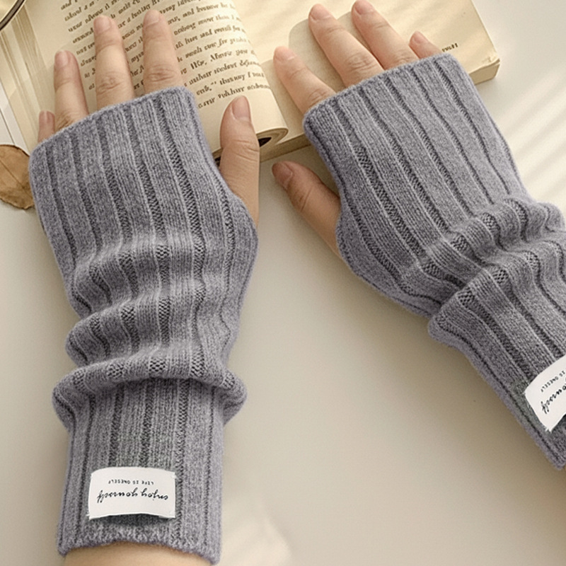 冬用、指先が開いた編み手袋、女性用、アウトドアスポーツ用、防 - Wool Glove Lined のレビューと価格