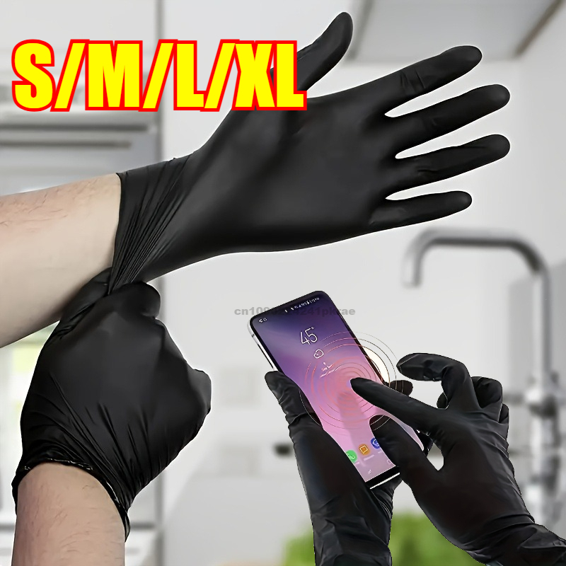 黒 Xl ラテックス手袋 Pvc 手袋使い捨てニトリル手袋家 - Latex Disposable Glove のレビューと価格