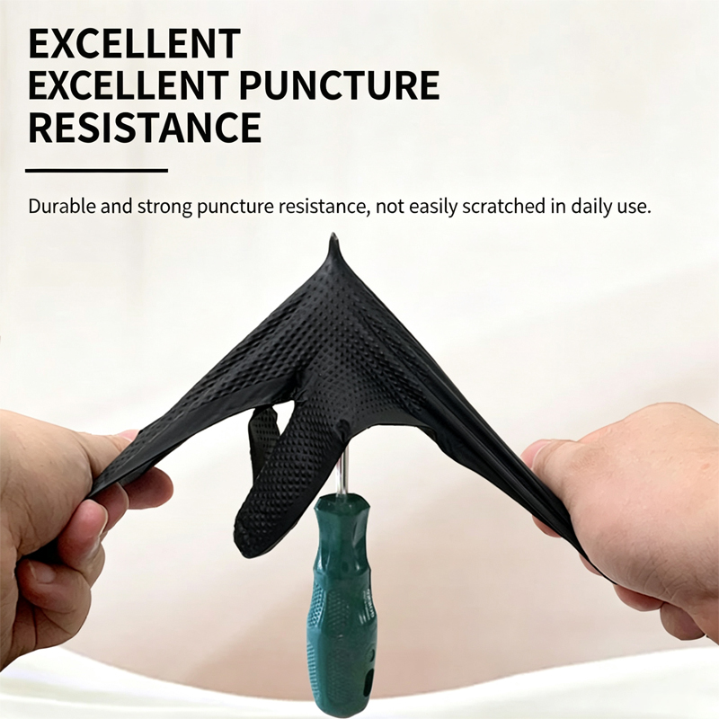 特厚8ミルの高耐久性使い捨てニトリル手袋。ダイヤモンド状のテ - Latex Disposable Glove のレビューと価格