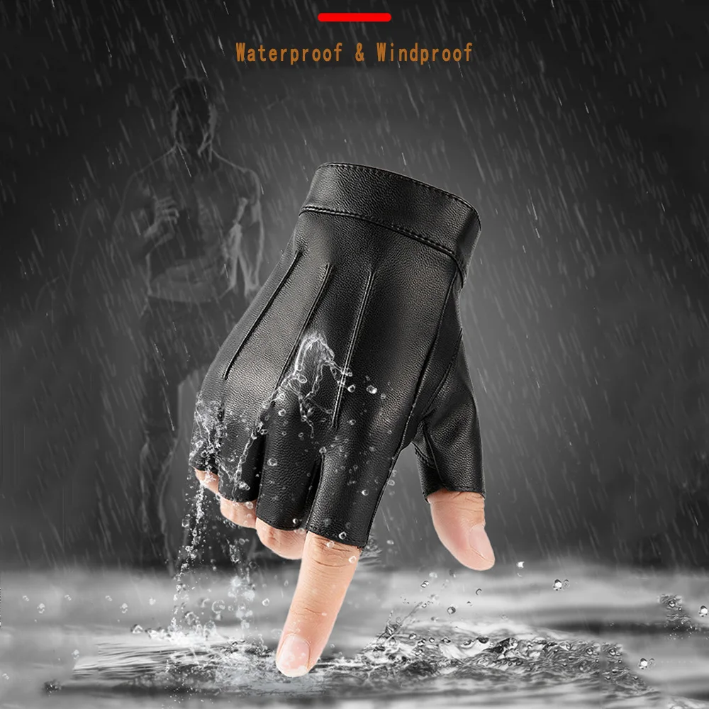 1 ペア防風指なし運転用 PU レザーアウトドアスポーツハー - Leather Driving Glove のレビューと価格