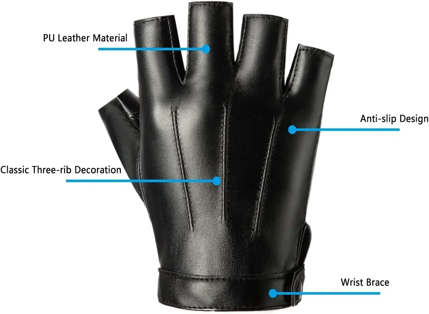 1 ペア防風指なし運転用 PU レザーアウトドアスポーツハー - Leather Driving Glove のレビューと価格