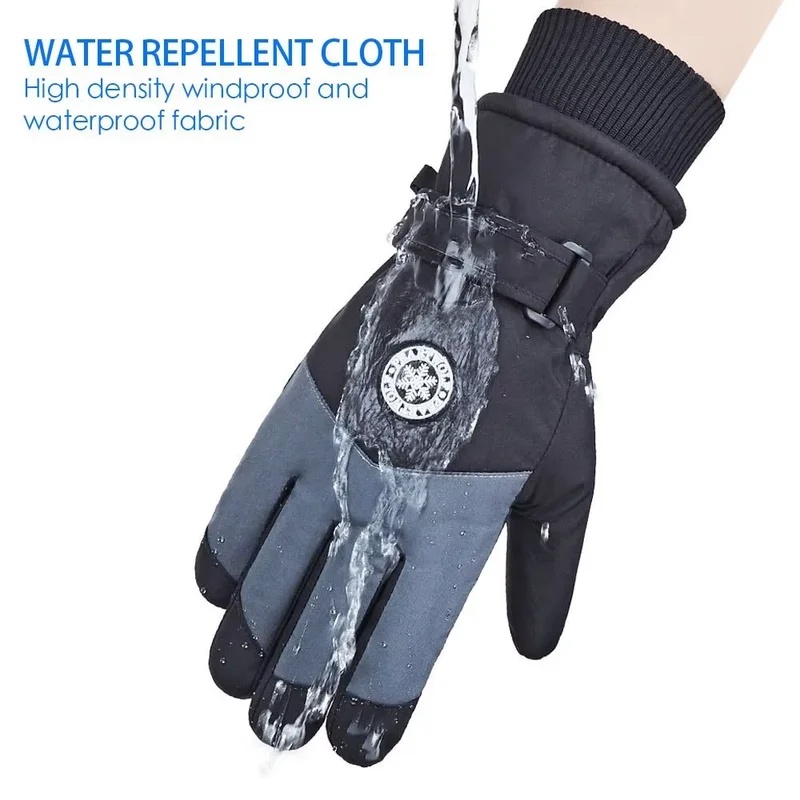 冬用ユニセックス・スノーボード・スキーグローブ。PUレザー製 - Ski Glove Waterproof のレビューと価格