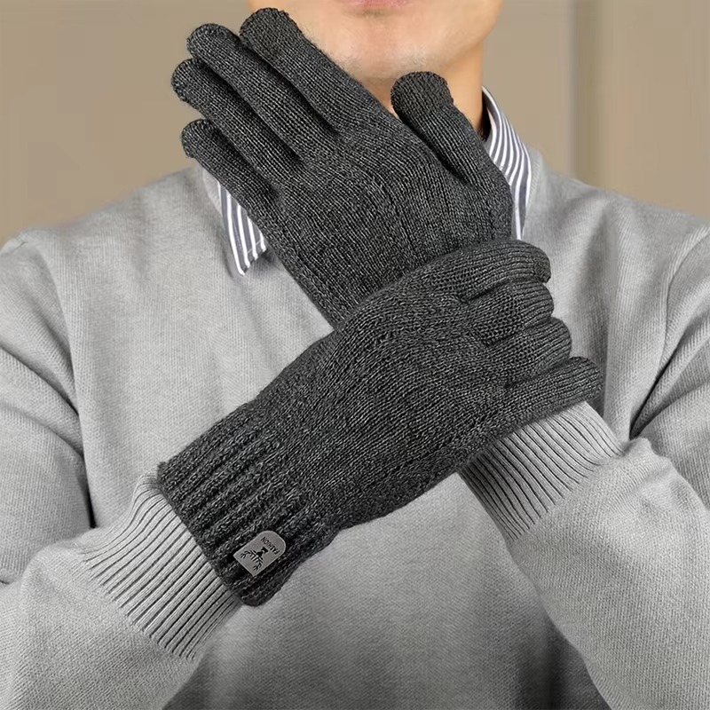 2026年 メンズ用 保温ウールニット手袋 滑り止め加工 タ - Wool Glove Lined のレビューと価格